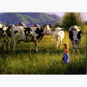 Anniken and the cows